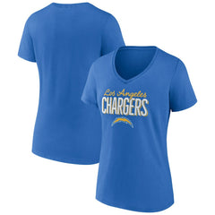 Los Angeles Chargers Women's Nostalgia V-Neck T-Shirt - Powder Blue outlet