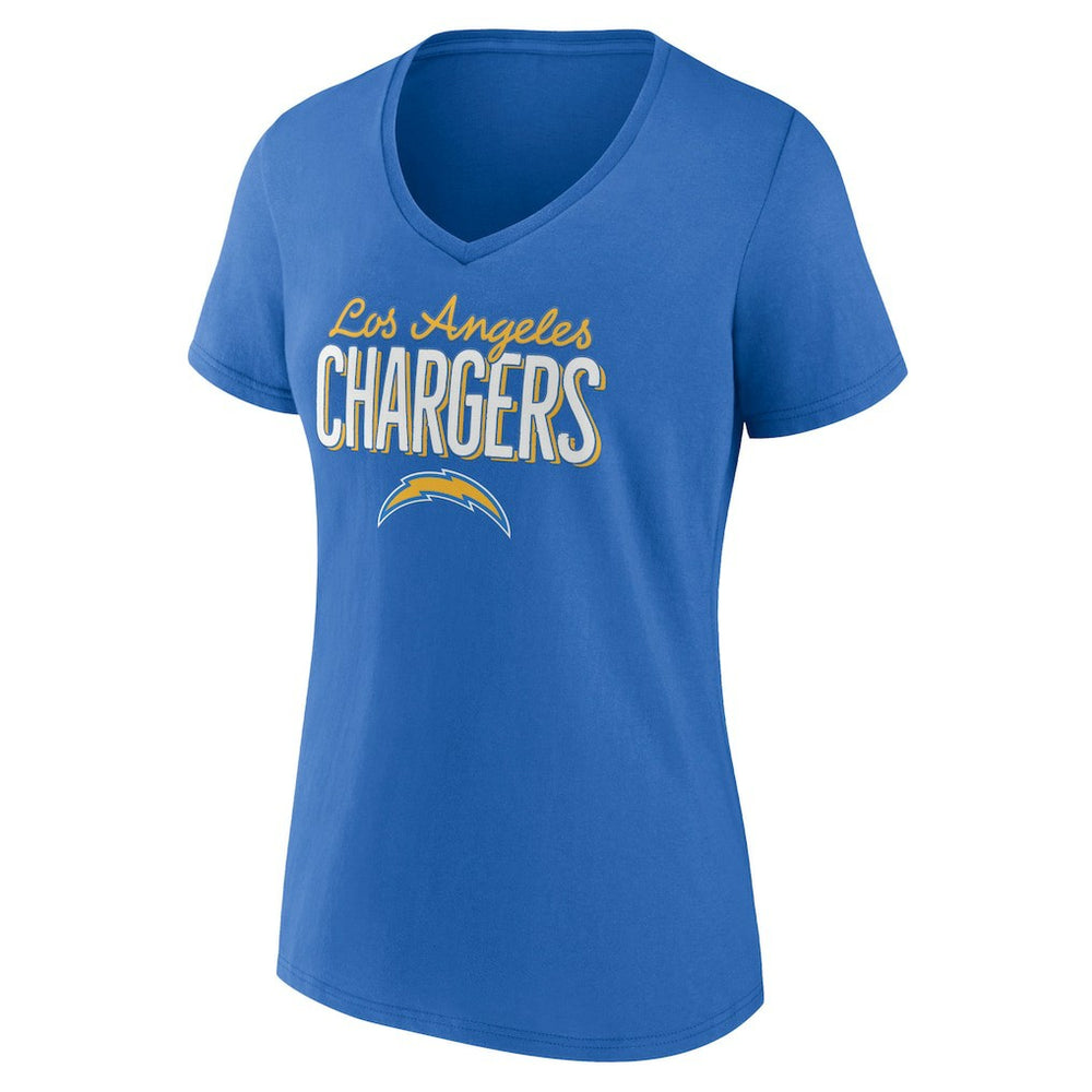 Los Angeles Chargers Women's Nostalgia V-Neck T-Shirt - Powder Blue outlet