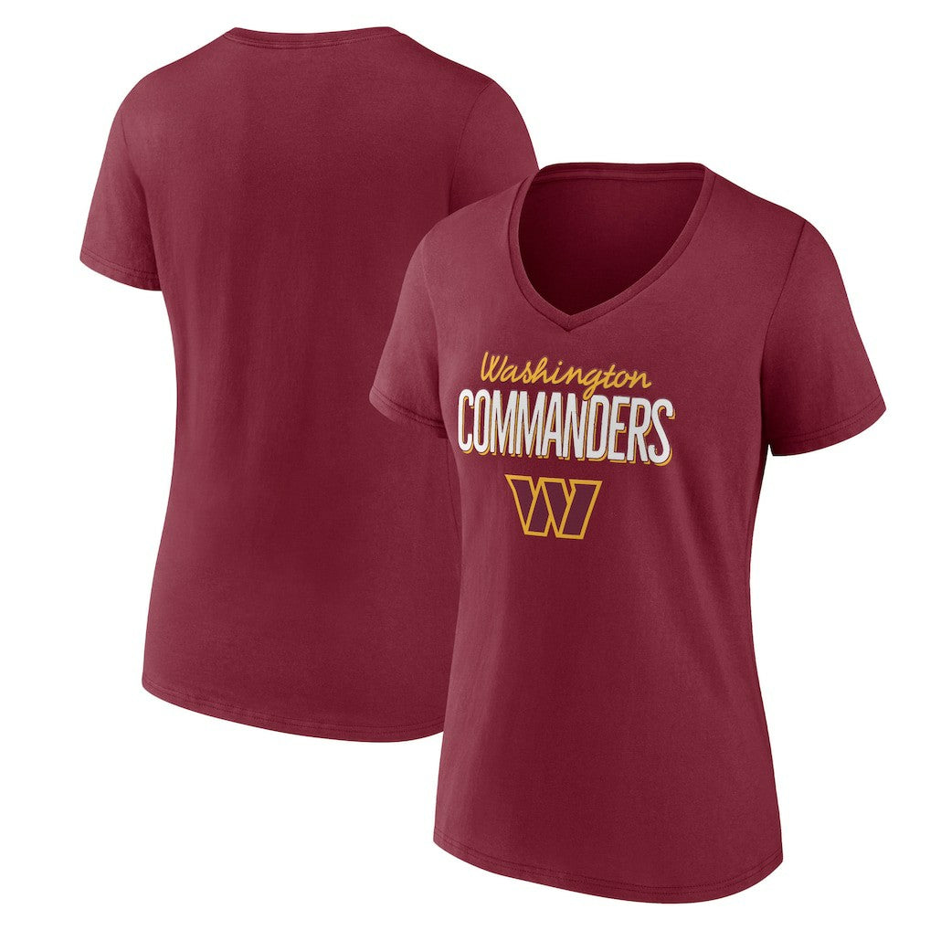 Washington Commanders Women's Nostalgia V-Neck T-Shirt - Burgundy cheap