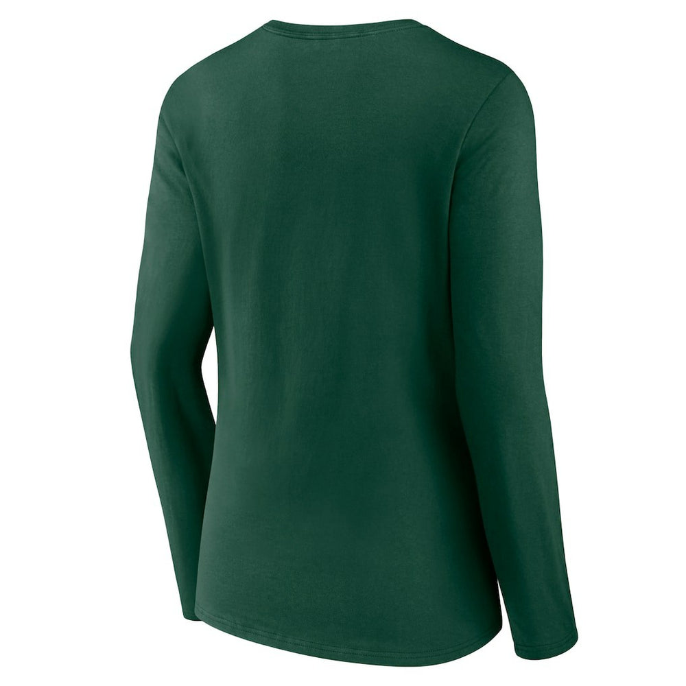 Green Bay Packers Women's Freehand Team Long Sleeve V-Neck T-Shirt - Green for sale