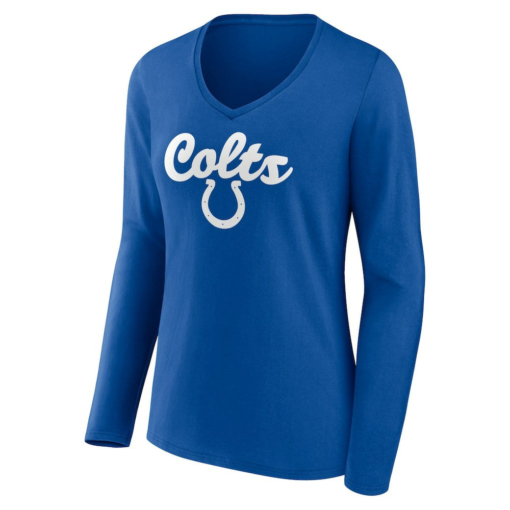 Indianapolis Colts Women's Freehand Team Long Sleeve V-Neck T-Shirt - Royal discount
