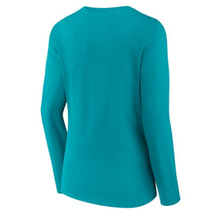 Miami Dolphins Women's Freehand Team Long Sleeve V-Neck T-Shirt - Aqua cheap