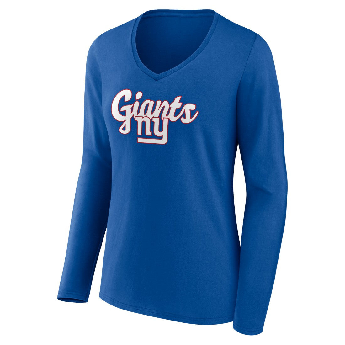 New York Giants Women's Freehand Team Long Sleeve V-Neck T-Shirt - Royal sale