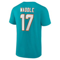 Jaylen Waddle Miami Dolphins Player Icon Name & Number T-Shirt - Aqua cheap