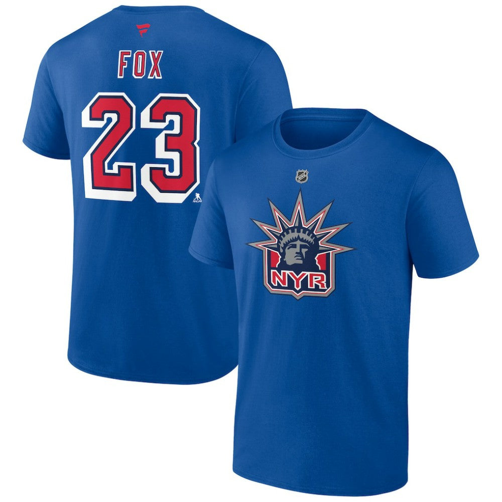 Adam Fox New York Rangers Fanatics Special Edition 2.0 Name & Number T-Shirt - Blue T-shirts