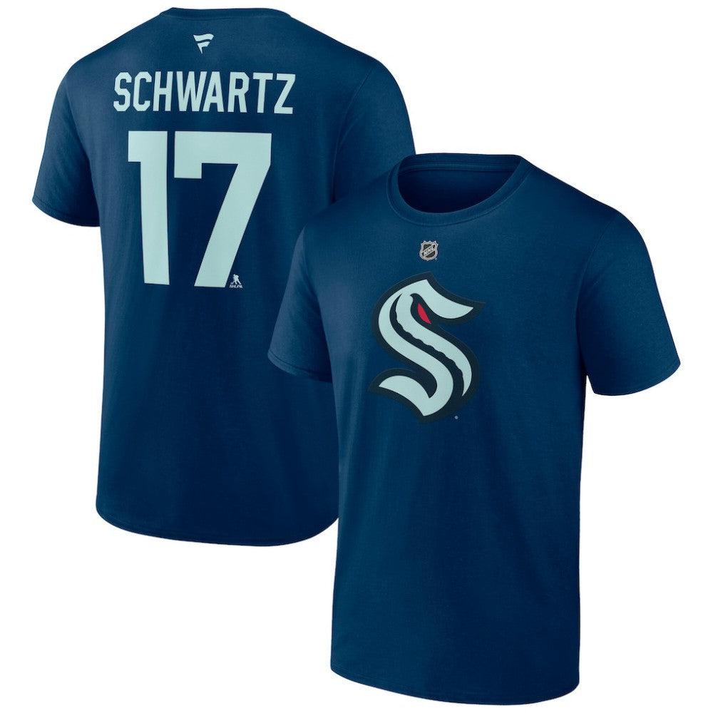 Jaden Schwartz Seattle Kraken Fanatics Special Edition 2.0 Name & Number T-Shirt - Deep Sea Blue T-shirts