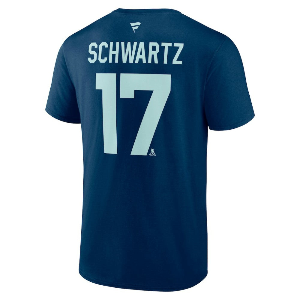 Jaden Schwartz Seattle Kraken Fanatics Special Edition 2.0 Name & Number T-Shirt - Deep Sea Blue T-shirts