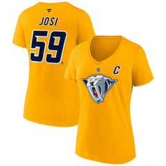 Roman Josi Nashville Predators Fanatics Women's Special Edition 2.0 Name & Number V-Neck T-Shirt - Yellow T-shirts