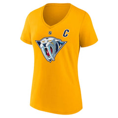 Roman Josi Nashville Predators Fanatics Women's Special Edition 2.0 Name & Number V-Neck T-Shirt - Yellow T-shirts