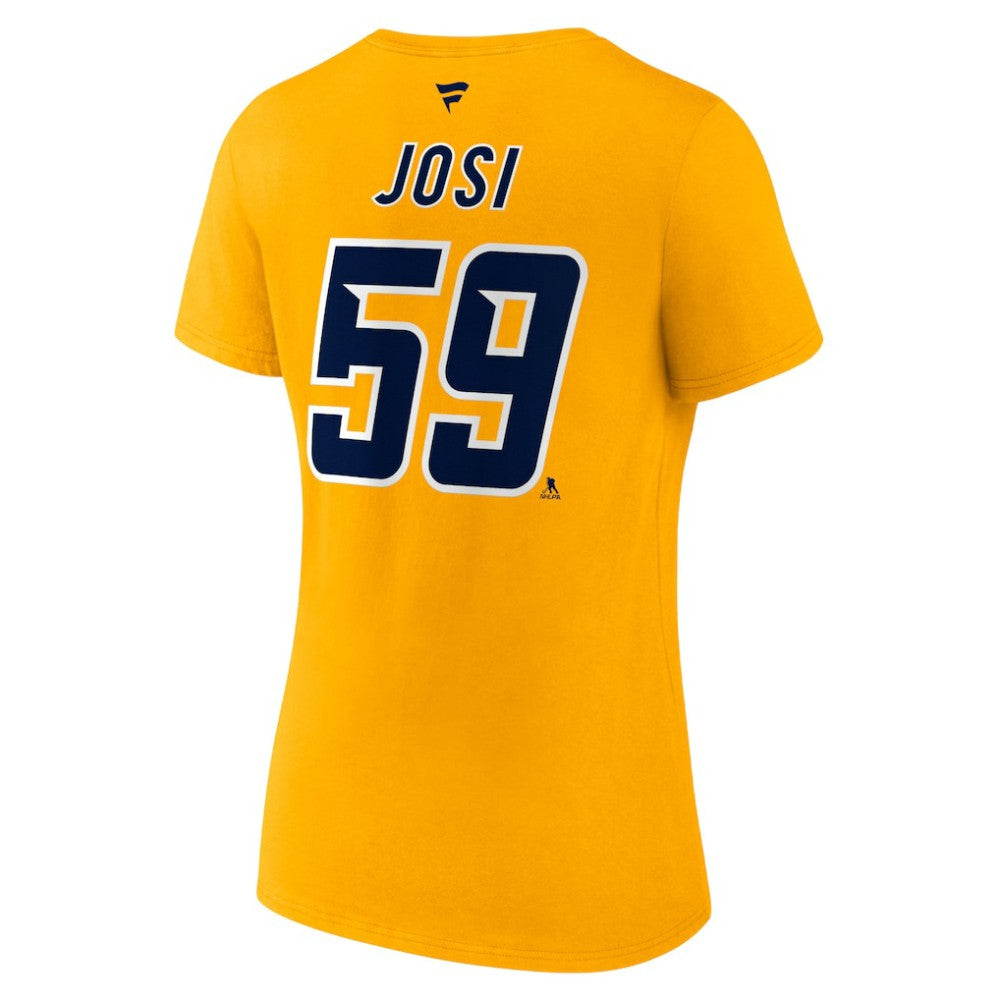 Roman Josi Nashville Predators Fanatics Women's Special Edition 2.0 Name & Number V-Neck T-Shirt - Yellow T-shirts