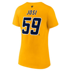 Roman Josi Nashville Predators Fanatics Women's Special Edition 2.0 Name & Number V-Neck T-Shirt - Yellow T-shirts