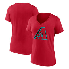 Arizona Diamondbacks Women's Official Logo V-Neck T-Shirt Red