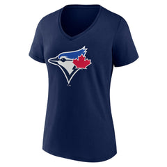 Toronto Blue Jays Women's Official Logo V-Neck T-Shirt Navy