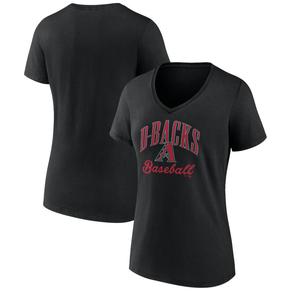 Arizona Diamondbacks Women's Victory Script Team V-Neck T-Shirt Black