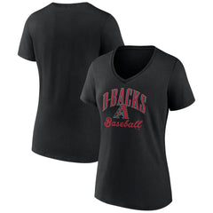 Arizona Diamondbacks Women's Victory Script Team V-Neck T-Shirt Black