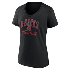 Arizona Diamondbacks Women's Victory Script Team V-Neck T-Shirt Black