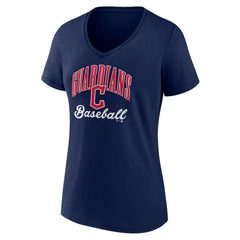 Cleveland Guardians Women's Victory Script Team V-Neck T-Shirt Navy
