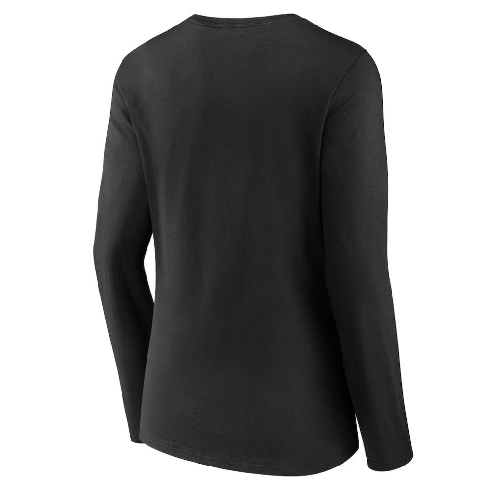 Colorado Rockies Women's Victory Script Long Sleeve V-Neck T-Shirt Black