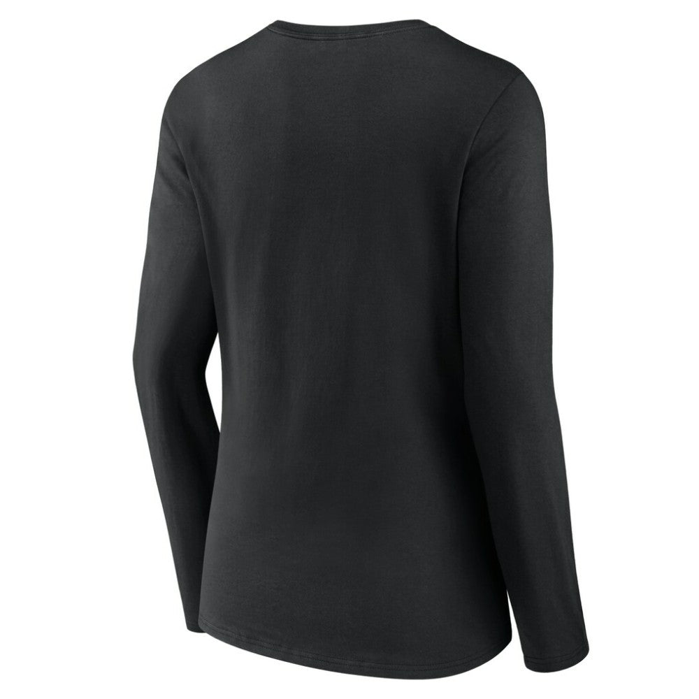 Miami Marlins Women's Victory Script Long Sleeve V-Neck T-Shirt Black