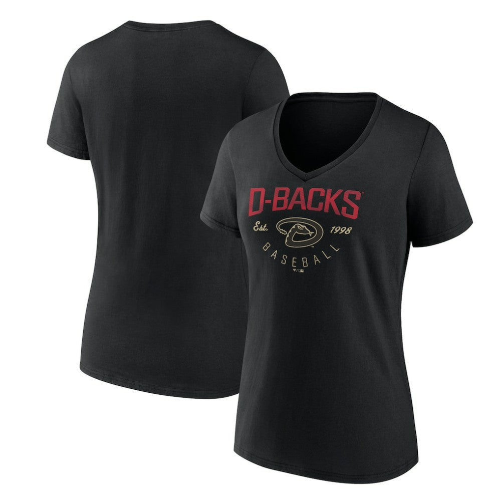 Arizona Diamondbacks Women's Live For It Team V-Neck T-Shirt Black