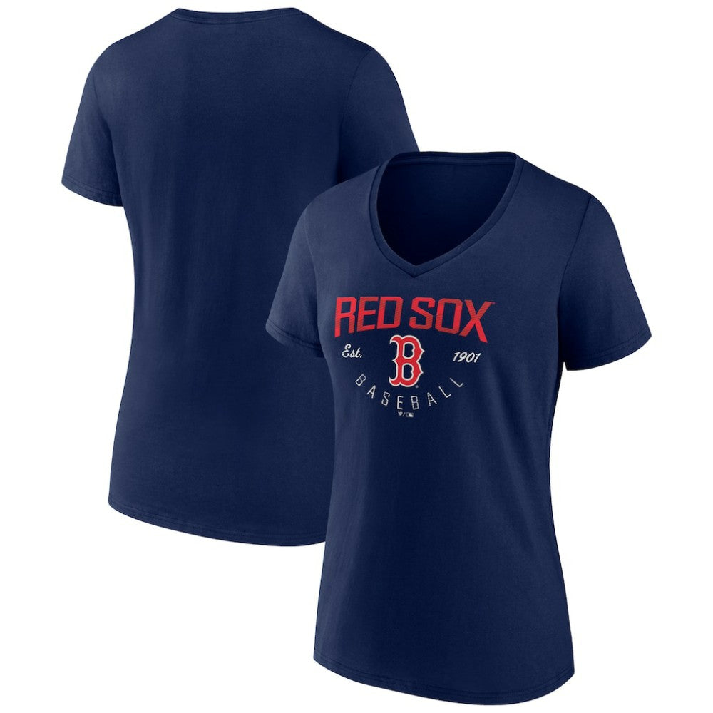 Boston Red Sox Women's Live For It Team V-Neck T-Shirt Navy