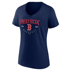 Boston Red Sox Women's Live For It Team V-Neck T-Shirt Navy