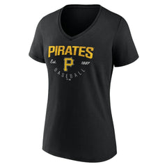 Pittsburgh Pirates Women's Live For It Team V-Neck T-Shirt Black