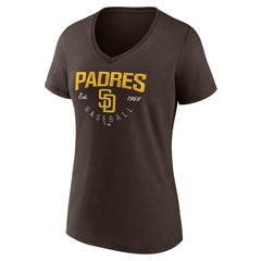 San Diego Padres Women's Live For It Team V-Neck T-Shirt Brown