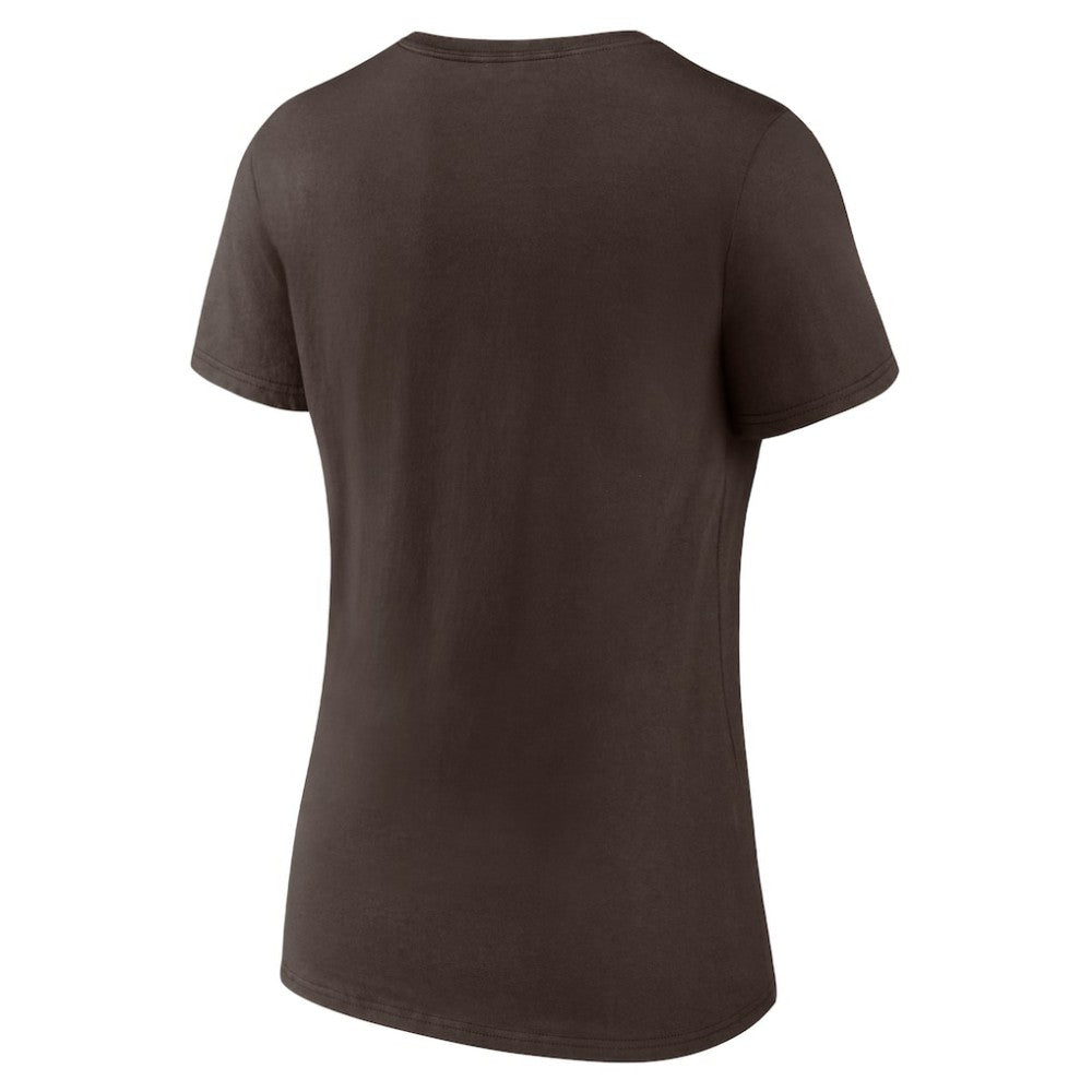 San Diego Padres Women's Live For It Team V-Neck T-Shirt Brown