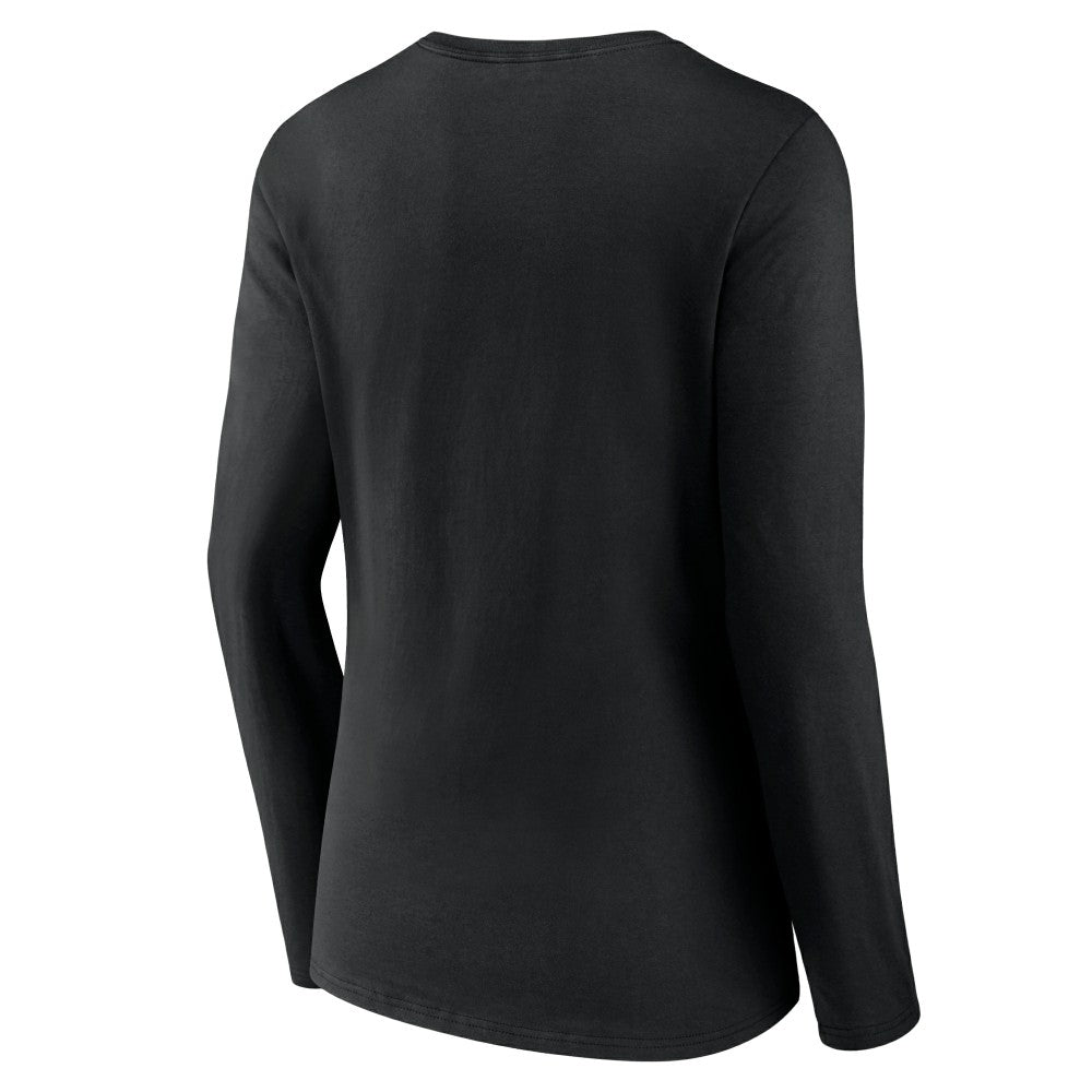 Miami Marlins Women's Live For It Long Sleeve Long Sleeve V-Neck T-Shirt Black