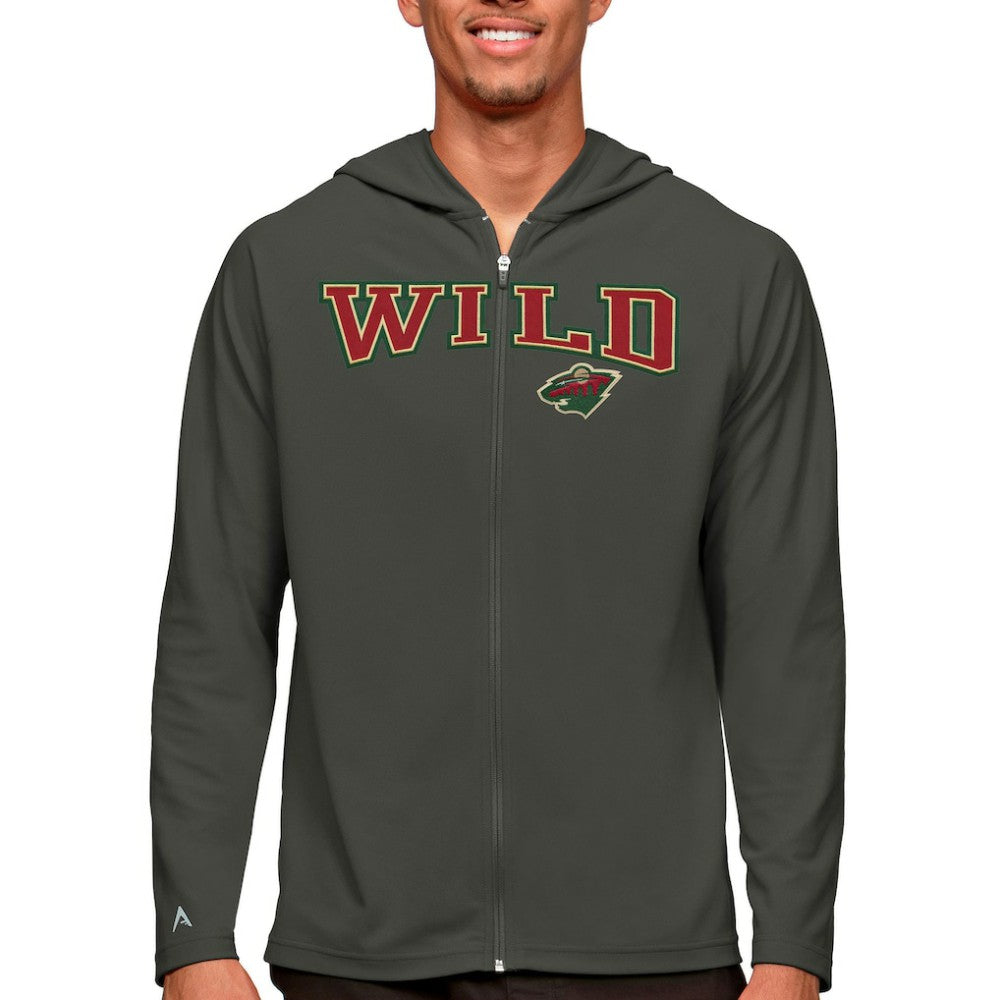 Minnesota Wild Antigua Legacy Full-Zip Hoodie - Charcoal Hoodies