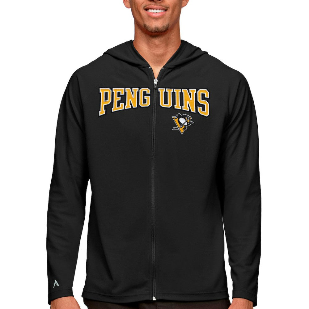 Pittsburgh Penguins Antigua Legacy Full-Zip Hoodie - Black Hoodies