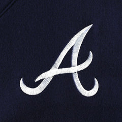 Atlanta Braves DKNY Sport Women's Lily V-Neck Pullover Sweatshirt Navy