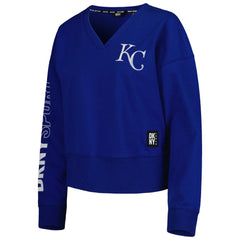 Kansas City Royals DKNY Sport Women's Lily V-Neck Pullover Sweatshirt Royal