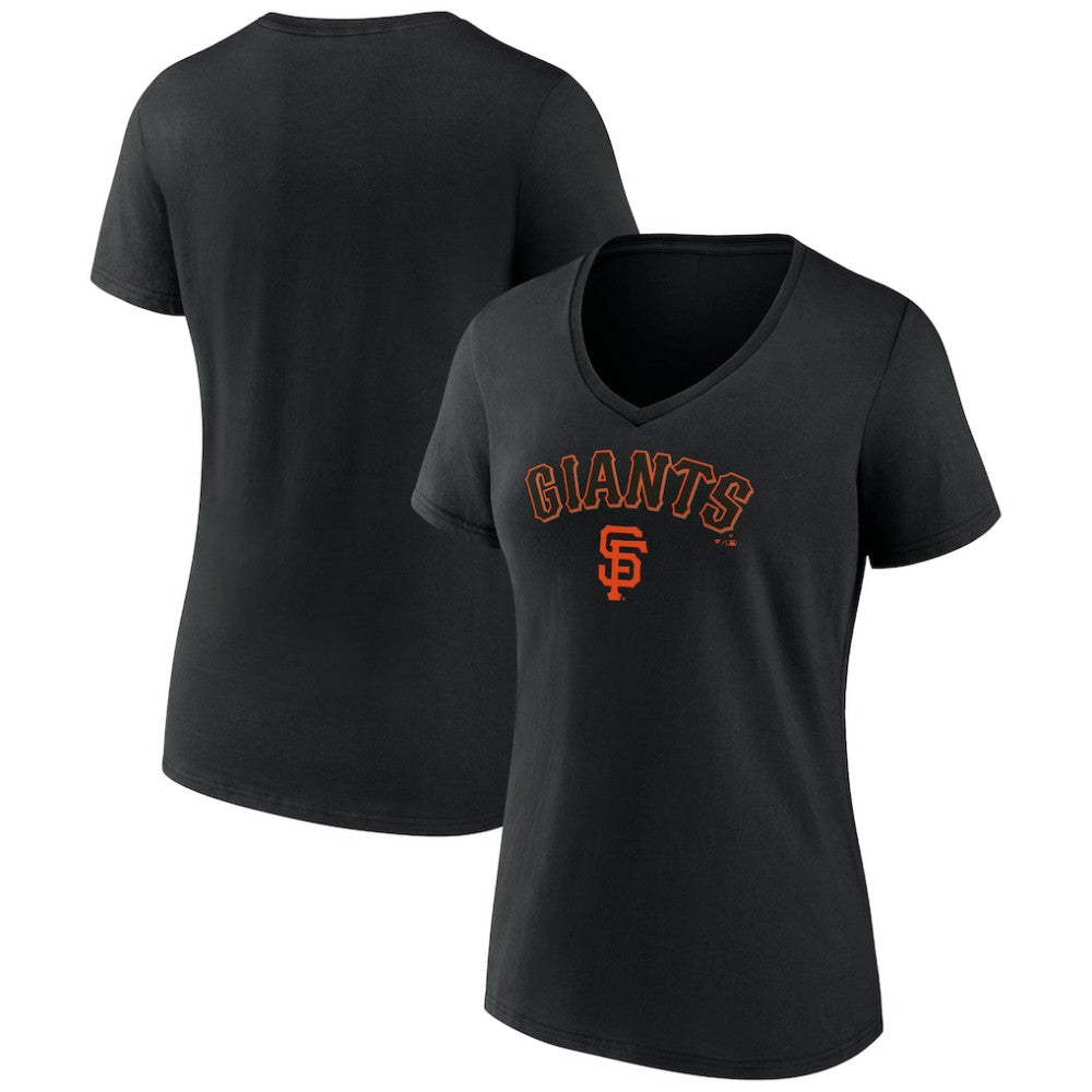 San Francisco Giants Women's Lockup V-Neck T-Shirt Black