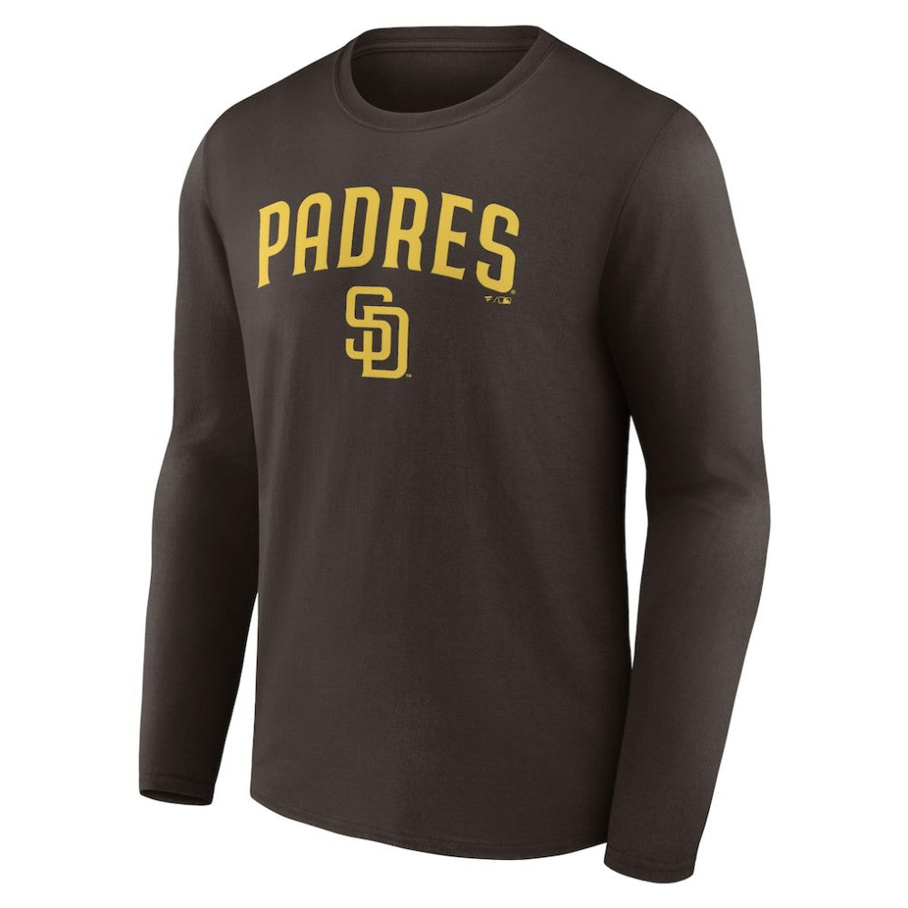 San Diego Padres Team Lockup Long Sleeve T-Shirt Brown