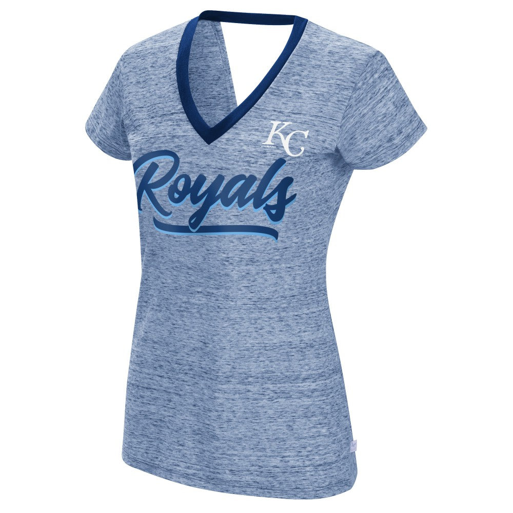 Kansas City Royals Touch Women's Halftime Back Wrap Top V-Neck T-Shirt Royal