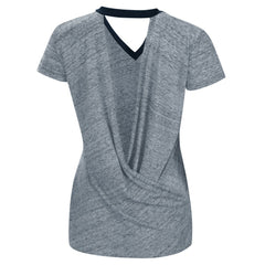 Minnesota Twins Touch Women's Halftime Back Wrap Top V-Neck T-Shirt Navy