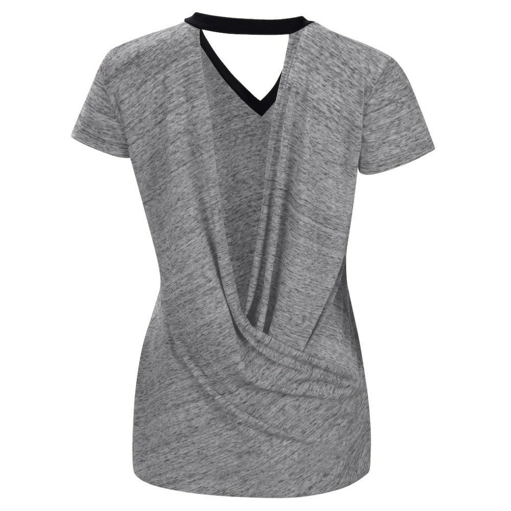 San Francisco Giants Touch Women's Halftime Back Wrap Top V-Neck T-Shirt Black