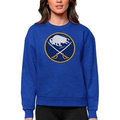Buffalo Sabres Antigua Women's Team Logo Victory Crewneck Pullover Sweatshirt - Royal Sweatshirts