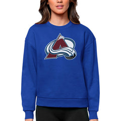 Colorado Avalanche Antigua Women's Team Logo Victory Crewneck Pullover Sweatshirt - Royal Sweatshirts