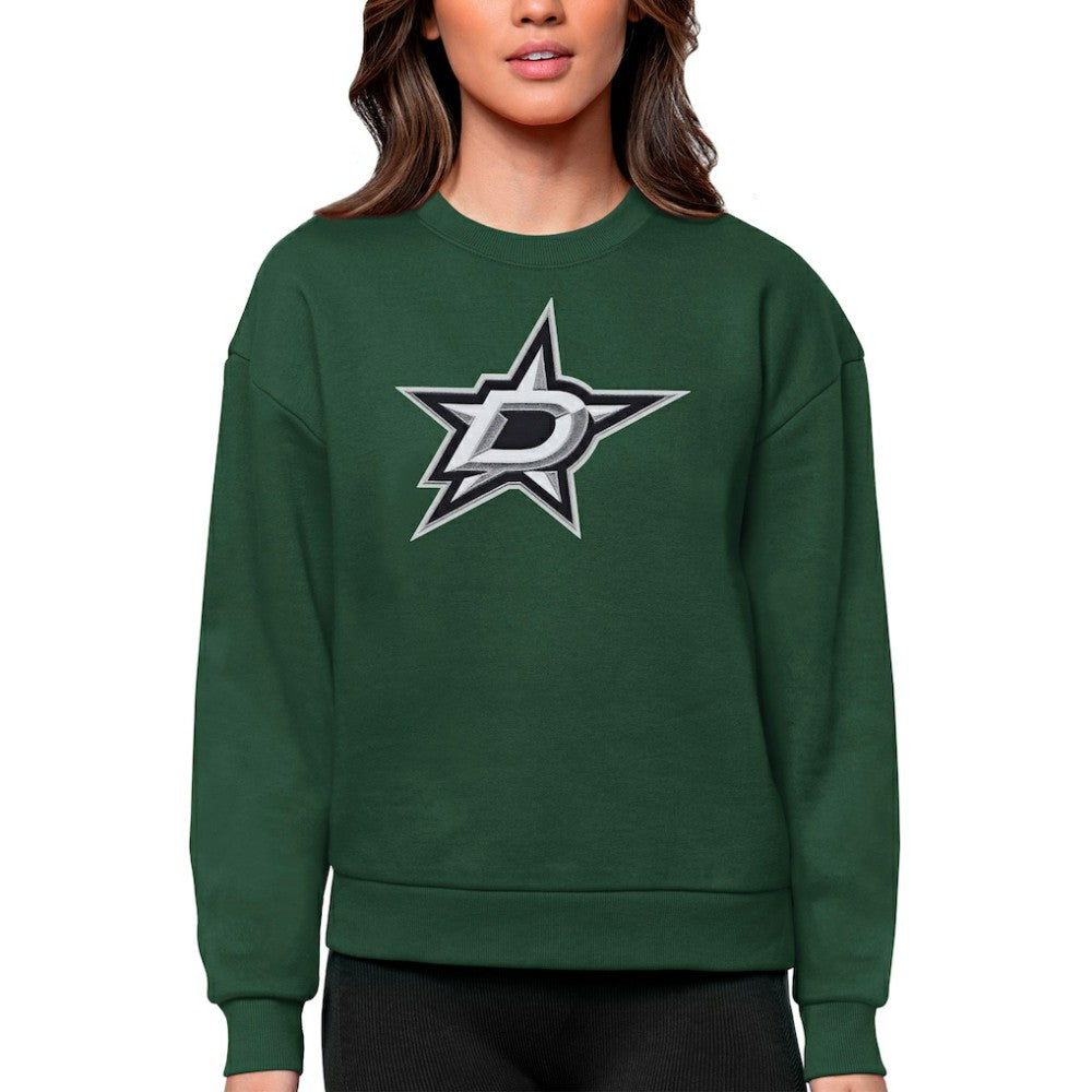 Dallas Stars Antigua Women's Team Logo Victory Crewneck Pullover Sweatshirt - Green Sweatshirts