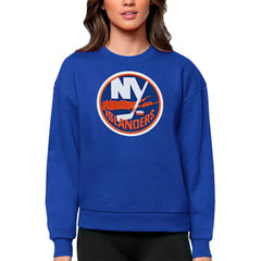 New York Islanders Antigua Women's Team Logo Victory Crewneck Pullover Sweatshirt - Royal Sweatshirts