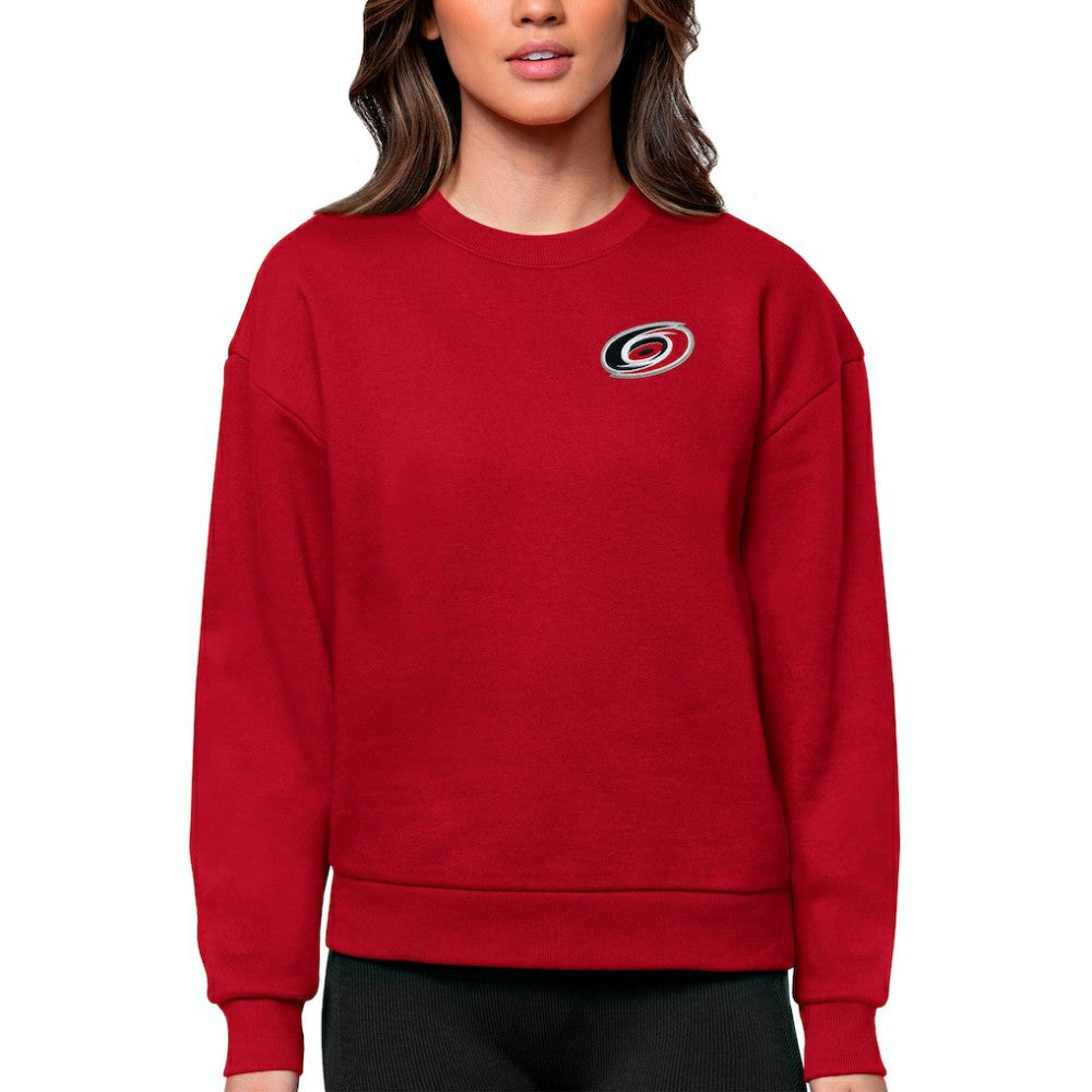 Carolina Hurricanes Antigua Women's Victory Crewneck Pullover Sweatshirt - Red Sweatshirts