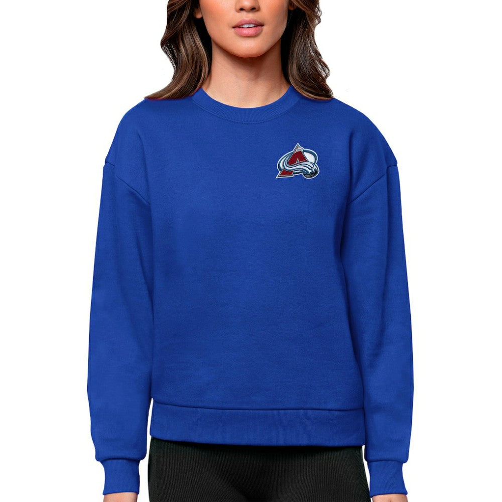 Colorado Avalanche Antigua Women's Victory Crewneck Pullover Sweatshirt - Royal Sweatshirts