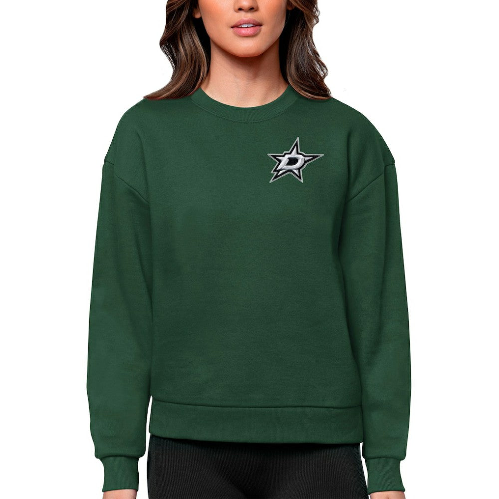 Dallas Stars Antigua Women's Victory Crewneck Pullover Sweatshirt - Green Sweatshirts