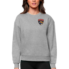 Florida Panthers Antigua Women's Victory Crewneck Pullover Sweatshirt - Heather Gray Sweatshirts