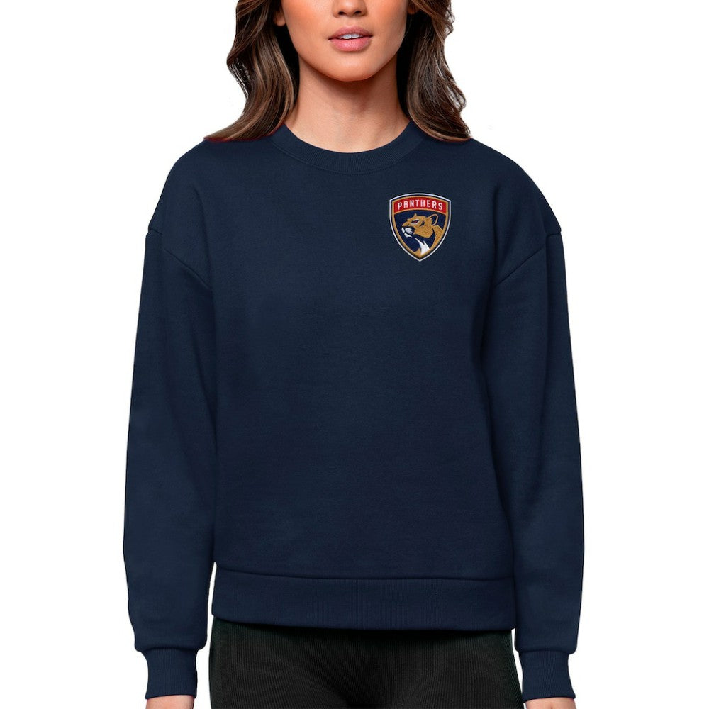 Florida Panthers Antigua Women's Victory Crewneck Pullover Sweatshirt - Navy Sweatshirts