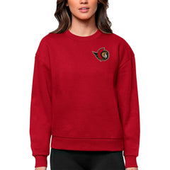 Ottawa Senators Antigua Women's Victory Crewneck Pullover Sweatshirt - Red Sweatshirts