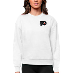 Philadelphia Flyers Antigua Women's Victory Crewneck Pullover Sweatshirt - White Sweatshirts